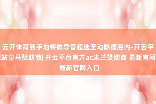 云开体育到手地将微导管超选至动脉瘤腔内-开云平台网站皇马赞助商| 开云平台官方ac米兰赞助商 最新官网入口